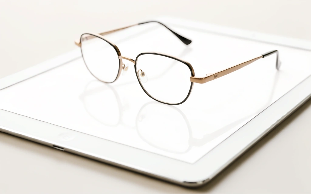 Lentes de lectura sobre tableta